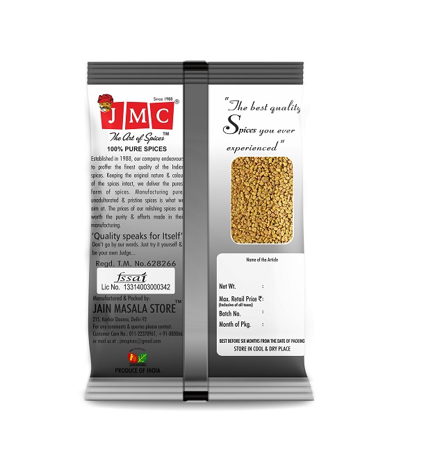 JMC Dhaniya Sabut Coriander Seeds 100g Packaging Back